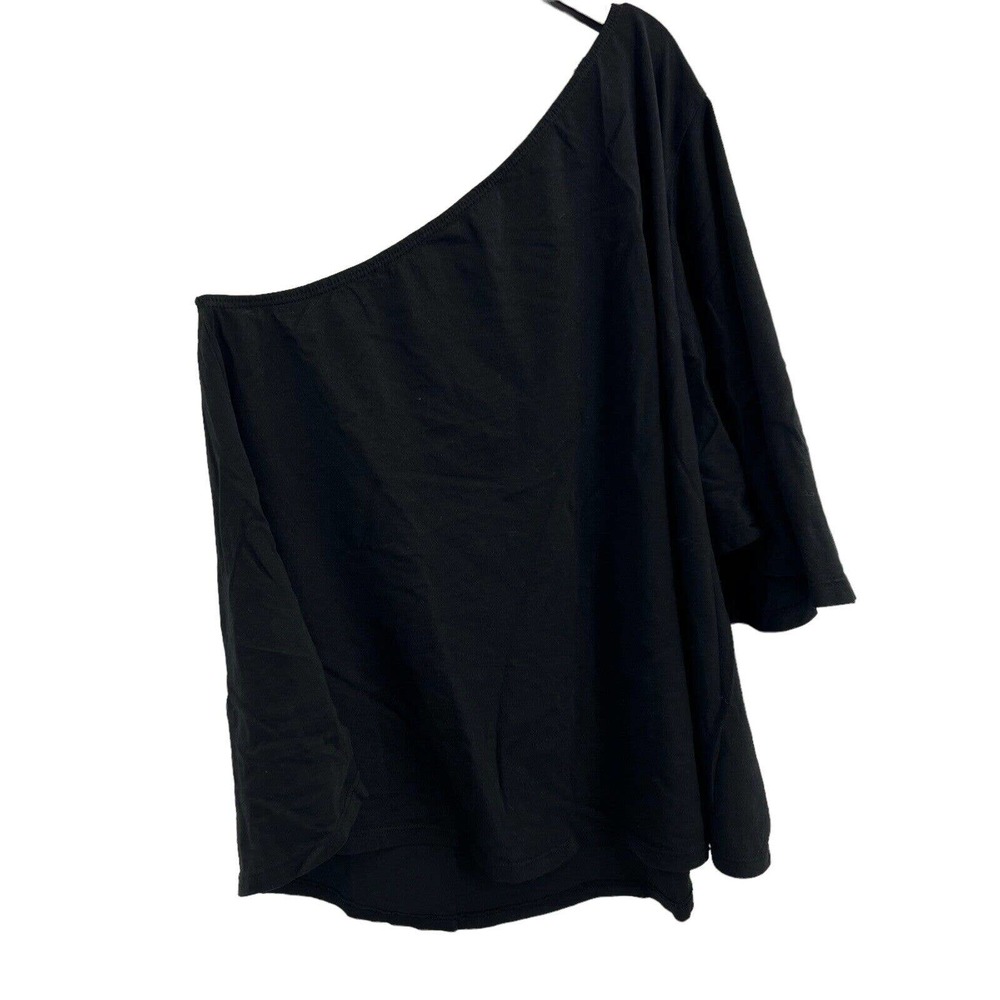 Anthropologie T.La Black One Shoulder Tee Small New